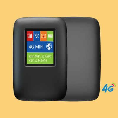 el router móvil 4G de los apuroses de WIFI del bolsillo 3000mAh con negro de la pantalla desbloqueó