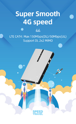 150Mbps router móvil de alta velocidad de los apuroses 4G Lte para la batería del viaje 2100mAh